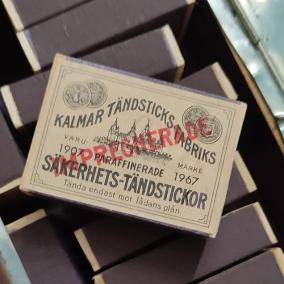 Tändsticksaskar tillverkade på Kalmar Tändsticksfabrik. Inskickad av Jessica Axelsson, Kalmar